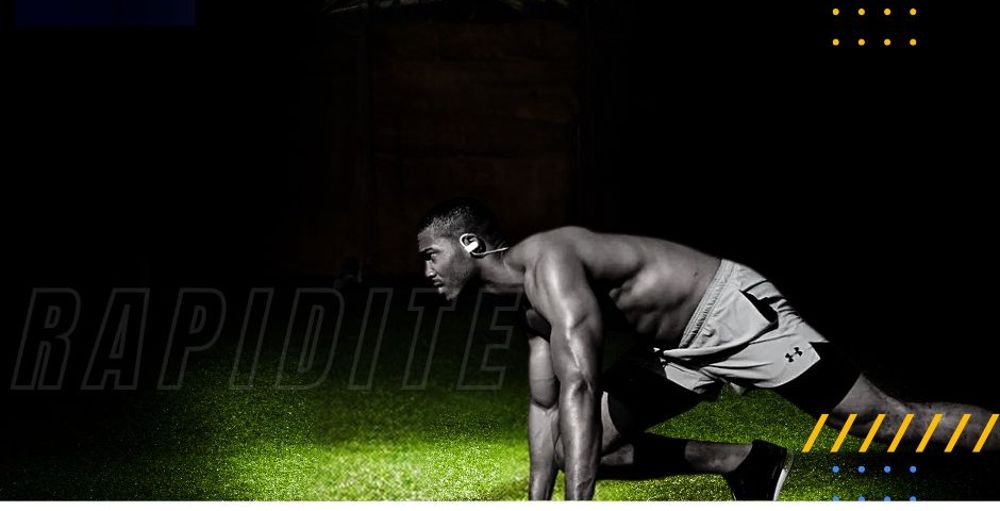Speed — an athlete on the starting blocks